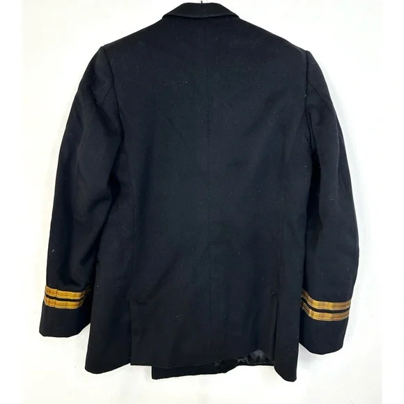 Vintage 60s Royal Navy Lieutenant Rank Military Dress Jacket  Gieves Black Navy - Picture 13 of 16